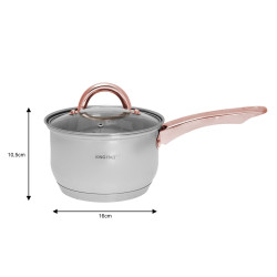 Σετ κατσαρόλες και τηγάνια Kinghoff KH 1765, 12 h, επαγωγή, Inox/ροζ χρυσό