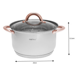 Σετ κατσαρόλες και τηγάνια Kinghoff KH 1765, 12 h, επαγωγή, Inox/ροζ χρυσό