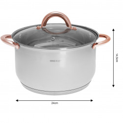 Kinghoff KH 1765 Cookware Set (12-piece), Induction, Stainless Steel/Rose Gold