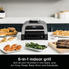 6in1 Ninja Foodi Smart DG551EU grill electric, 1760W, 6 moduri de gătit, 4L friteuză, 4L vas de gătit, Grill, 260C MAX, Inox / negru