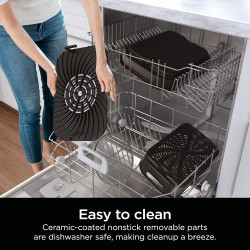 6in1 Ninja Foodi Smart DG551EU grill electric, 1760W, 6 moduri de gătit, 4L friteuză, 4L vas de gătit, Grill, 260C MAX, Inox / negru