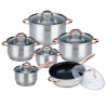 Kinghoff KH 1765 Cookware Set (12-piece), Induction, Stainless Steel/Rose Gold