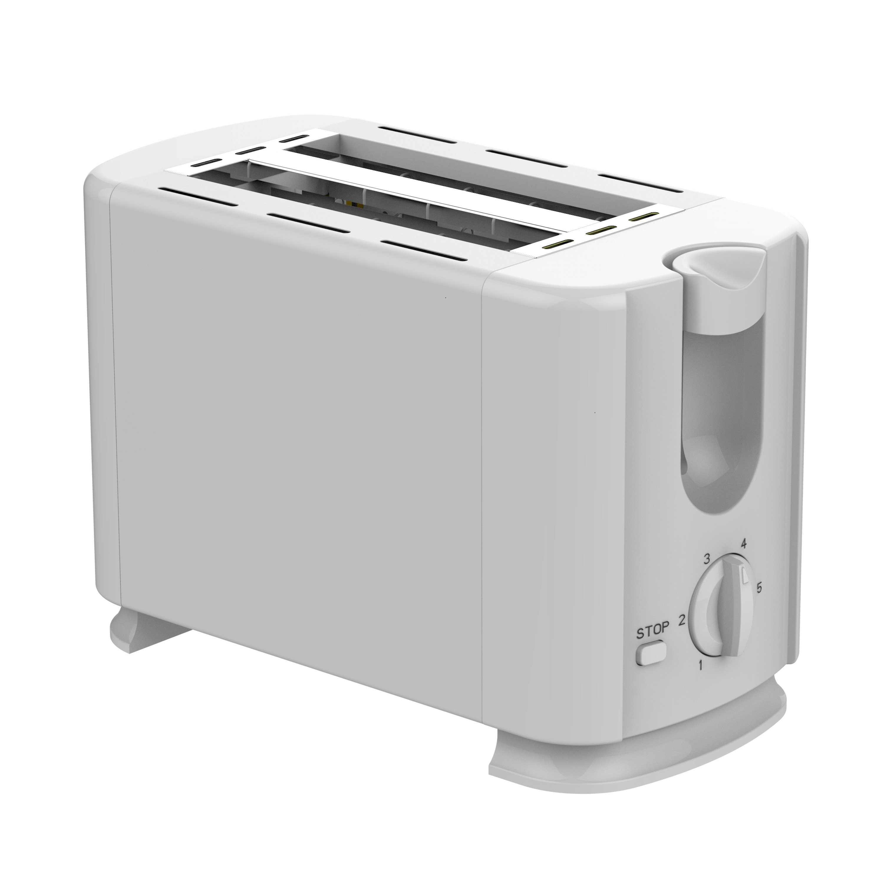 Тостер за хляб Rosberg R51440G, 700W, 2 филии, 6 нива, Ненагряваща се външна повърхност, Бял