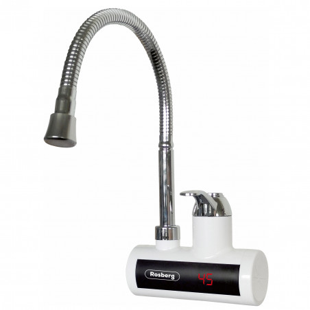 Θερμοσίφωνας με εύκαμπτο στόμιο Rosberg R57100BF, 3600W, Με οθόνη, Μέχρι 60C, Για τοίχο, Λευκό