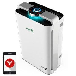 Oberon 488 2-in-1 Air Purifier and Humidifier, Wi-Fi, 85W, For up to 60 m², 488 m³/h, 8 speeds, Ionization, Remote Control, Touchscreen, White/Black