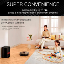 Xiaomi LYDSTO R1 Pro Robot Vacuum Cleaner, 50W, 5200 mAh Li-ion battery, 3000 Pa, Wi-Fi, Wet/Dry, Automatic dust collection, Up to 200 minutes of runtime, White