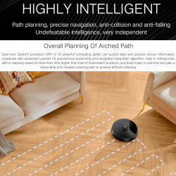 Xiaomi LYDSTO R1 Pro Robot Vacuum Cleaner, 50W, 5200 mAh Li-ion battery, 3000 Pa, Wi-Fi, Wet/Dry, Automatic Dust Collection, Up to 200 min runtime, Black