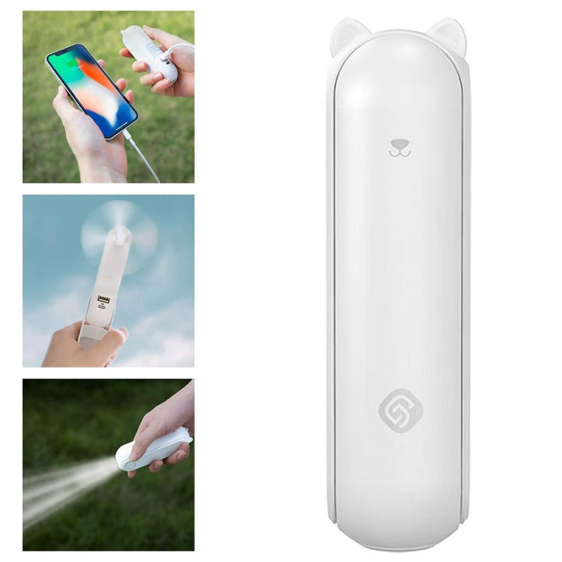 Вентилатор, фенерче и преносима батерия 3в1 Thermo Xiaomi, 4х3.3х12 см, Бял