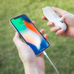 Xiaomi Thermo 3-in-1 Fan, Flashlight, and Portable Power Bank, 4 x 3.3 x 12 cm, White