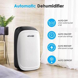 Attractive TRITON 10 Dehumidifier, 175W, 1.8 L, 10 L/24 h, R290, Timer, Automatic Defrost, Humidity Sensor, White/Black