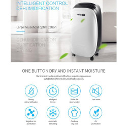 Attractive TRITON 10 Dehumidifier, 175W, 1.8 L, 10 L/24 h, R290, Timer, Automatic Defrost, Humidity Sensor, White/Black