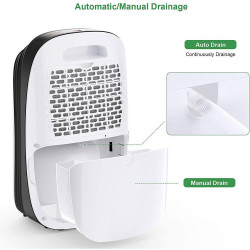 Dezumidificator Attractive TRITON 10, 175W, 1.8 L, 10l/24h, R290, Timer, Dezghetare automata, Senzor de umiditate, Alb/Negru