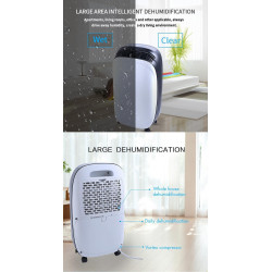 Attractive TRITON 10 Dehumidifier, 175W, 1.8 L, 10 L/24 h, R290, Timer, Automatic Defrost, Humidity Sensor, White/Black