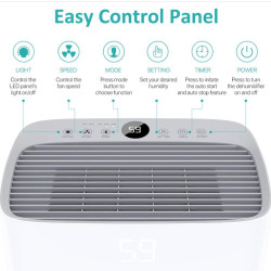 Dezumidificator Attractive TRITON 20, 340W, 2.5 L, Pana la 24L/24h, R290, Timer, Dezghetare automata, Senzor de umiditate, Alb