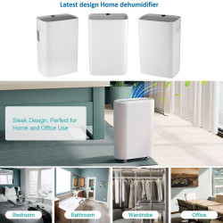 Dezumidificator Attractive TRITON 20, 340W, 2.5 L, Pana la 24L/24h, R290, Timer, Dezghetare automata, Senzor de umiditate, Alb