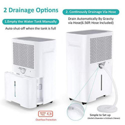 Attractive TRITON 20 Dehumidifier, 340W, 2.5 L, Up to 24 L in 24 hours, R290, Timer, Automatic Defrost, Humidity Sensor, White