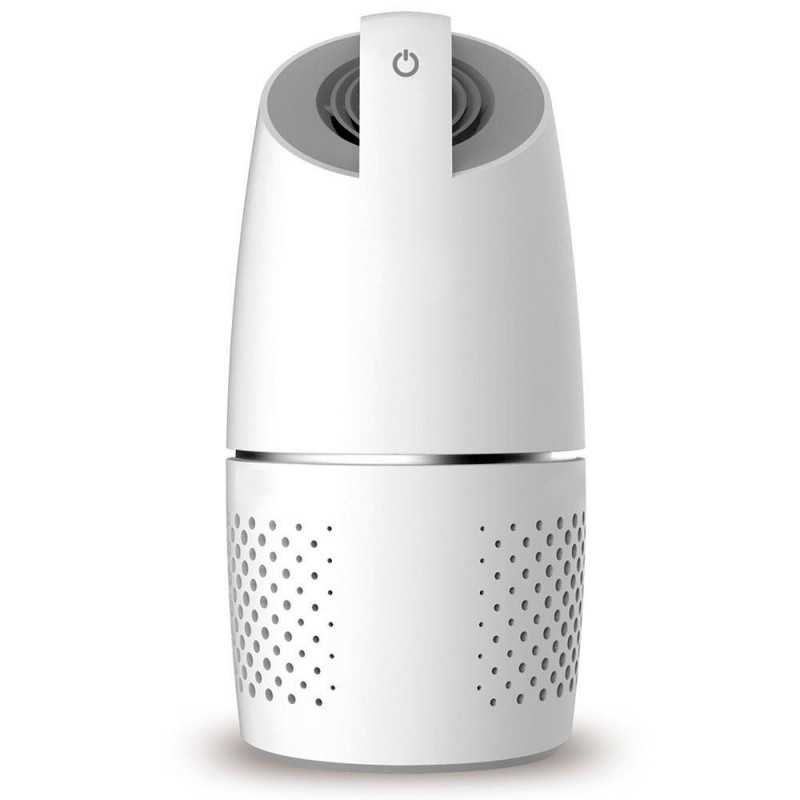 OBERON 05A Car Air Purifier, 8 m³/h, 360° Purification, Ultra-Quiet, HEPA + Ionizer, LED, White