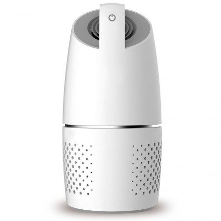OBERON 05A Car Air Purifier, 8 m³/h, 360° Purification, Ultra-Quiet, HEPA + Ionizer, LED, White