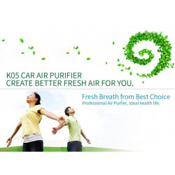 OBERON 05A Car Air Purifier, 8 m³/h, 360° Purification, Ultra-Quiet, HEPA + Ionizer, LED, White