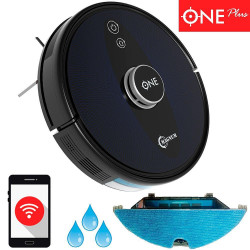 Aspirator robot MAGNUM ONE Plus, Li-ion 3200 mAh, 50W, 3000 Pa, 0.6 l, Wi-Fi, Control vocal, Curatare uscata/umeda, Programare, HEPA, Recunoastere camera, Negru
