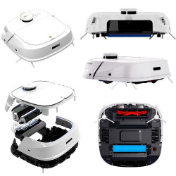 Tecbot M1 - Прахосмукачка робот и подомиячка със самопочистващ моп (бял)