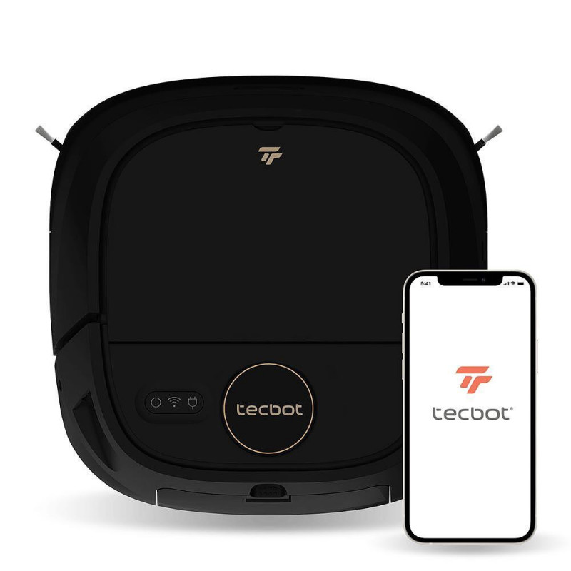 Tecbot M1 Robot Vacuum Cleaner, Li-ion 5200 mAh, 4000 Pa, 0.5 L, HEPA, Wi-Fi, Up to 160 min runtime, Floor mop with self-cleaning mop, Black