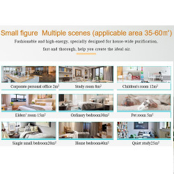 Пречиствател за въздух Attractive OBERON 520, 50W, За до 62 м2, Wi-Fi, 5 скорости, Таймер, Нощен режим, Дистанционно, Интелигентен сензор за замърсяване, Бял