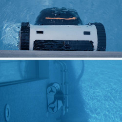 Robot cuaratare piscine fara fir Fairland X-Warrior X60, 110W, 10 Ah, SMART, Pana la 200 m², Autonomie pana la 6 h, Full-Inverter, 3D S Path, Alb