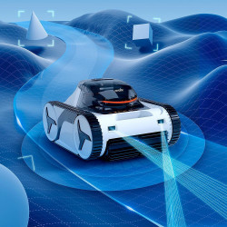 Robot cuaratare piscine fara fir Fairland X-Warrior X60, 110W, 10 Ah, SMART, Pana la 200 m², Autonomie pana la 6 h, Full-Inverter, 3D S Path, Alb