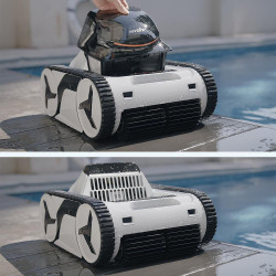 Robot cuaratare piscine fara fir Fairland X-Warrior X60, 110W, 10 Ah, SMART, Pana la 200 m², Autonomie pana la 6 h, Full-Inverter, 3D S Path, Alb