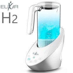 Кана за водородна вода Elixir, 15W, 1.6 л, Тъч скрийн, 1200 PPB, Сменяем филтър, Бял/сив