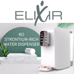 Диспенсър за пречистване и затопляне на чешмяна вода ELIXIR, 2100W, 38-99C, Обратна осмоза, Минерално обогатяване, Бял