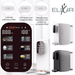 ELIXIR Water Purifier and Heater, 2100W, 38–99°C, Reverse Osmosis, Mineral Enrichment, White