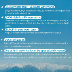 ELIXIR Pro Water Purifier, Heater, and Cooler, 2200W, 30 L/h, 38–99°C, 6 heating settings, Multi-stage filtration, UVC, White