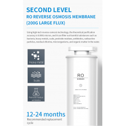 Aparat pentru purificarea, incalzirea si racirea apei de la robinet ELIXIR Pro, 2200W, 30l/h, 38-99°C, 6 trepte de incalzire, Osmoza, UVC, Hidrogen, Alb