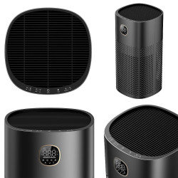 Пречиствател за въздух Attractive OBERON 520, 50W, За до 62 м2, Wi-Fi, 5 скорости, Таймер, Нощен режим, Дистанционно, Интелигентен сензор за замърсяване, Черен