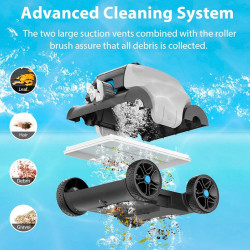 Wybot Typhor 2 (Osprey 300 Pro) Cordless Pool Cleaning Robot, 50W, Li-Ion 6600 mAh, For up to 120 m², 120-minute runtime, Self-parking, Auto-reverse, White