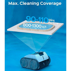 Robot cuaratre piscine fara fir Wybot Osprey 700 (X100), Li-Ion 8800 mAh, Pana la 80 m°, Autonomie pana la 110 minute, Auto-revers, Auto-parcare, Alb/Negru