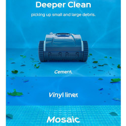Robot cuaratre piscine fara fir Wybot Osprey 700 (X100), Li-Ion 8800 mAh, Pana la 80 m°, Autonomie pana la 110 minute, Auto-revers, Auto-parcare, Alb/Negru