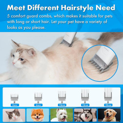 Aparat grooming animale de companie NEAKASA P2 Pro, 400W, 10500 Pa, 2 L, 5 duze, 3 trepte de aspiratie, Alb