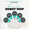 Everybot TS300 Ρομποτικός καθαριστής δαπέδων, 27W, 300 ml, Υγρό/Στεγνό, Αυτονομία έως 200 λεπτά, 6 λειτουργίες, Αισθητήρας κατά της πτώσης/αντίκρουσης, Λευκό