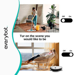 Everybot TS300 Floor Cleaning Robot, 27W, 300 ml, Wet/Dry, Run Time up to 200 min, 6 Modes, Anti-Fall/Anti-Collision Sensor, White