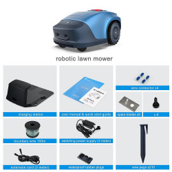 Robot de tuns gazon/iarba HOOKII Neomow S, Pentru până la 1000 m², 60 dB, Wi-Fi, 4G, Bluetooth, Autonomie pana la 120 min, Albastru