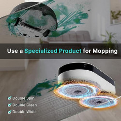 Everybot EDGE 2 RS350 Floor Cleaning Robot, 27W, 210 ml, Wet/Dry, Run Time Up to 200 Minutes, 7 Modes, Anti-Fall/Anti-Collision Sensor, White