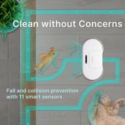 Everybot EDGE 2 RS350 Floor Cleaning Robot, 27W, 210 ml, Wet/Dry, Run Time Up to 200 Minutes, 7 Modes, Anti-Fall/Anti-Collision Sensor, White