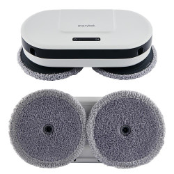 Everybot EDGE 2 RS350 Floor Cleaning Robot, 27W, 210 ml, Wet/Dry, Run Time Up to 200 Minutes, 7 Modes, Anti-Fall/Anti-Collision Sensor, White