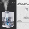 Umidificator de aer Xiaomi Lydsto F100S, 25W, 2,5 L, 3 trepte, 200 ml / h, Afisaj, Mod noapte, Timer, Alb