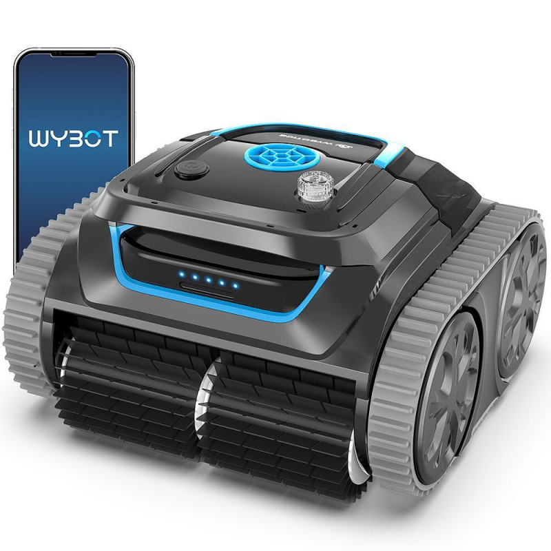 Wybot S1 Cordless Pool Cleaning Robot, 80W, Li-Ion 6400 mAh, For up to 120 m², 6 modes, SMART, Up to 200 minutes of runtime, Self-parking, Auto-reverse, IPX8, Black
