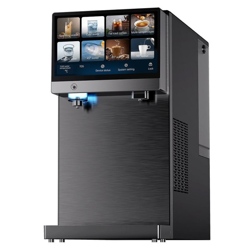 Диспенсър за пречистване на чешмяна вода ELIXIR Go, 2250W, Затопляне 18 л/ч, Охлаждане 3 л/ч, Газиране на водата, Многостепенна филтрация, Wi-Fi, Черен