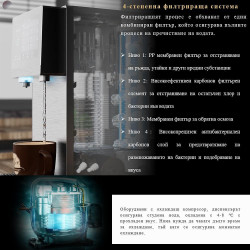 Диспенсър за пречистване на чешмяна вода ELIXIR Go, 2250W, Затопляне 18 л/ч, Охлаждане 3 л/ч, Газиране на водата, Многостепенна филтрация, Wi-Fi, Черен